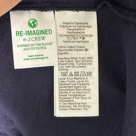 NWT J.Crew Factory Navy Slub Cotton V-Neck Tee – Size XS - Picture 9 of 11